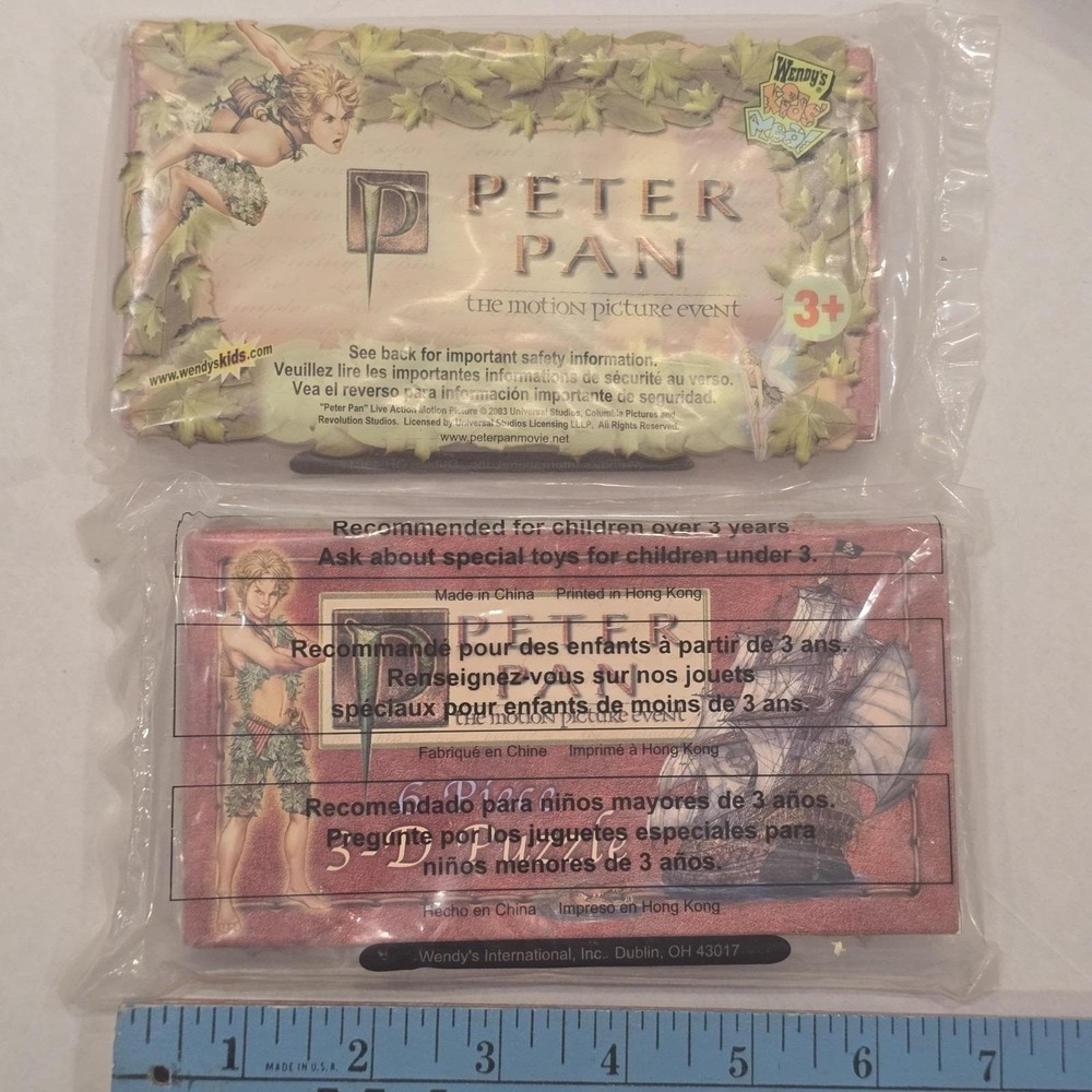 McDonalds 90s Happy Meal Toys Lot Captain Hook Peter Pan Puzzle Mermaid Figures - Picture 3 of 6